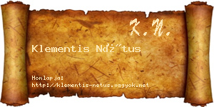 Klementis Nétus névjegykártya